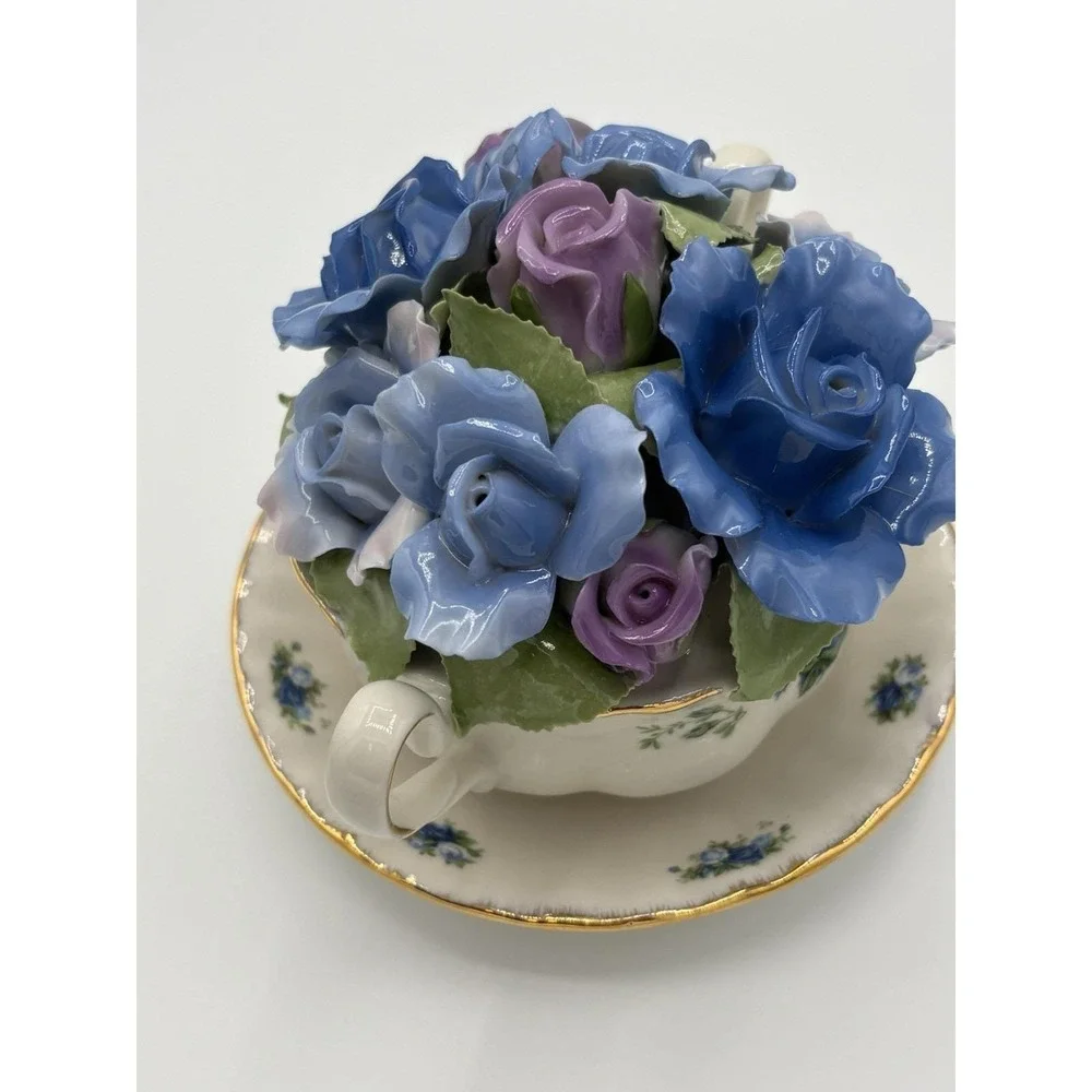 Royal Albert Moonlight Rose Musical Cup Bouquet HSN Limited Edition #1388/6000